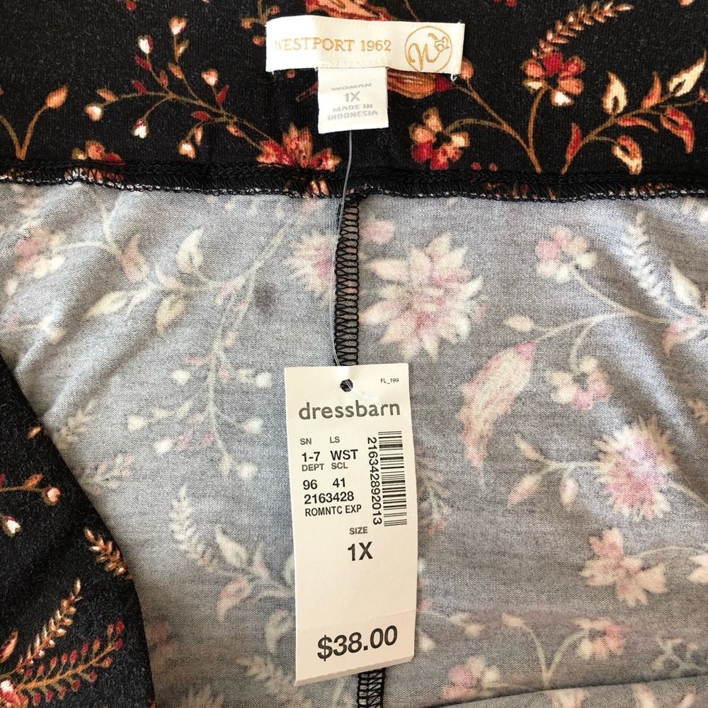 Dress Barn Westport Black Floral Skirt Sz 1X NWT - Picture 3 of 3